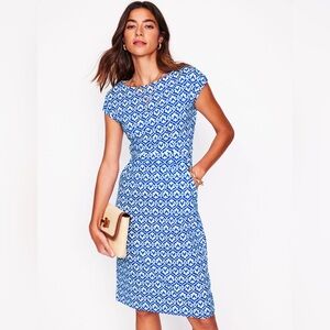 Boden Florrie Jersey Dress Gallery Blue Ivy Trellis Size 8